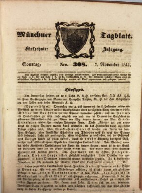 Münchener Tagblatt Sonntag 7. November 1841