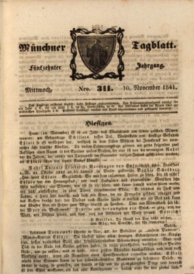 Münchener Tagblatt Mittwoch 10. November 1841