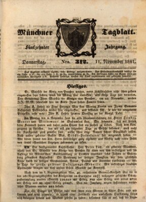 Münchener Tagblatt Donnerstag 11. November 1841