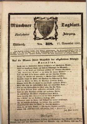 Münchener Tagblatt Mittwoch 17. November 1841