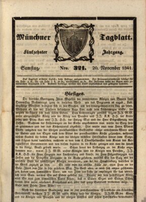 Münchener Tagblatt Samstag 20. November 1841