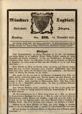 Münchener Tagblatt Sonntag 21. November 1841