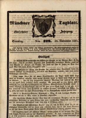 Münchener Tagblatt Sonntag 28. November 1841