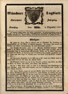 Münchener Tagblatt Samstag 4. Dezember 1841