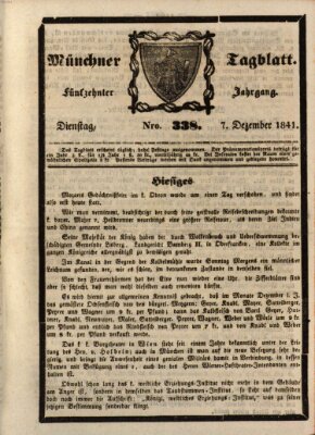 Münchener Tagblatt Dienstag 7. Dezember 1841