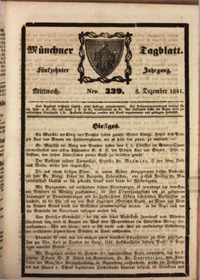 Münchener Tagblatt Mittwoch 8. Dezember 1841