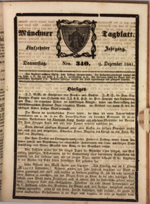 Münchener Tagblatt Donnerstag 9. Dezember 1841