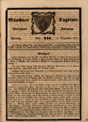 Münchener Tagblatt Montag 13. Dezember 1841