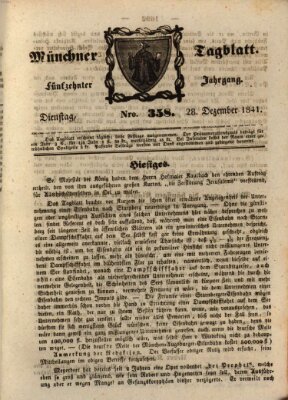 Münchener Tagblatt Dienstag 28. Dezember 1841