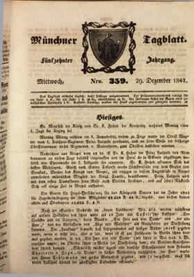 Münchener Tagblatt Mittwoch 29. Dezember 1841