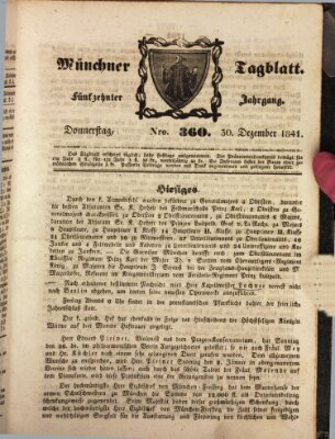 Münchener Tagblatt Donnerstag 30. Dezember 1841