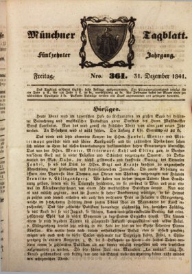 Münchener Tagblatt Freitag 31. Dezember 1841