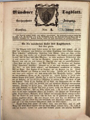 Münchener Tagblatt Saturday 1. January 1842