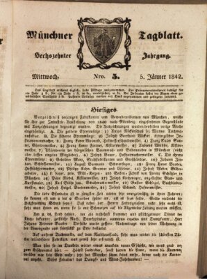 Münchener Tagblatt Mittwoch 5. Januar 1842