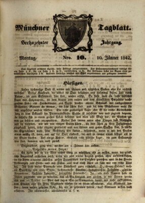 Münchener Tagblatt Montag 10. Januar 1842