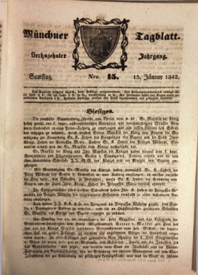 Münchener Tagblatt Samstag 15. Januar 1842