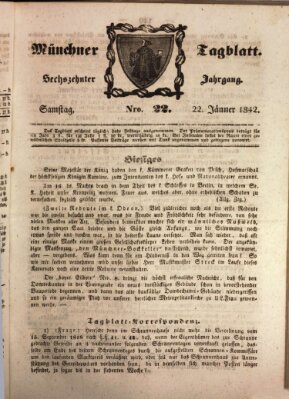 Münchener Tagblatt Samstag 22. Januar 1842