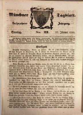 Münchener Tagblatt Sonntag 23. Januar 1842