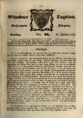 Münchener Tagblatt Dienstag 25. Januar 1842