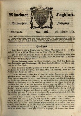 Münchener Tagblatt Mittwoch 26. Januar 1842