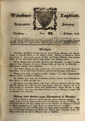 Münchener Tagblatt Dienstag 1. Februar 1842