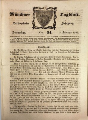 Münchener Tagblatt Donnerstag 3. Februar 1842