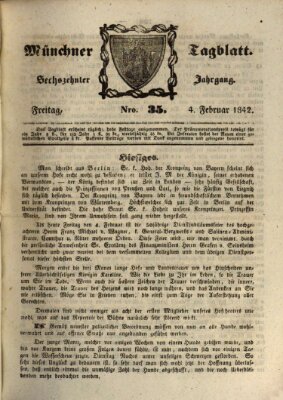 Münchener Tagblatt Freitag 4. Februar 1842