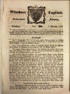 Münchener Tagblatt Samstag 5. Februar 1842