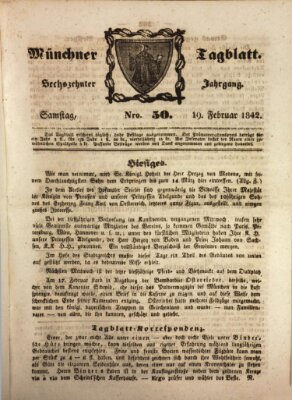 Münchener Tagblatt Samstag 19. Februar 1842