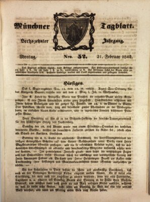 Münchener Tagblatt Montag 21. Februar 1842