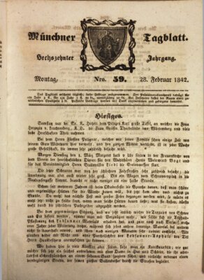 Münchener Tagblatt Montag 28. Februar 1842