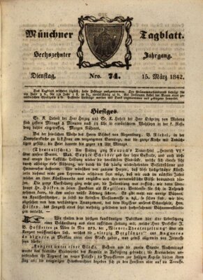 Münchener Tagblatt Dienstag 15. März 1842