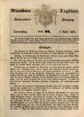 Münchener Tagblatt Donnerstag 7. April 1842