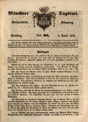 Münchener Tagblatt Samstag 9. April 1842