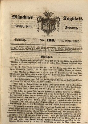 Münchener Tagblatt Sonntag 17. April 1842