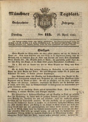 Münchener Tagblatt Dienstag 26. April 1842