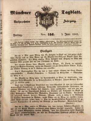 Münchener Tagblatt Freitag 3. Juni 1842