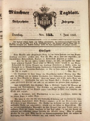 Münchener Tagblatt Dienstag 7. Juni 1842