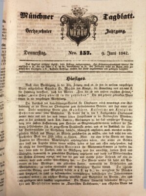 Münchener Tagblatt Donnerstag 9. Juni 1842