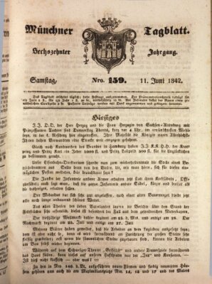 Münchener Tagblatt Samstag 11. Juni 1842