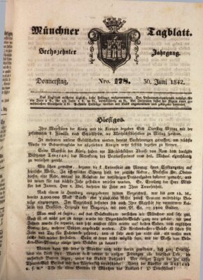 Münchener Tagblatt Donnerstag 30. Juni 1842