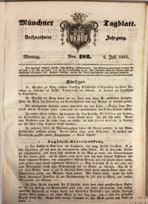 Münchener Tagblatt Montag 4. Juli 1842