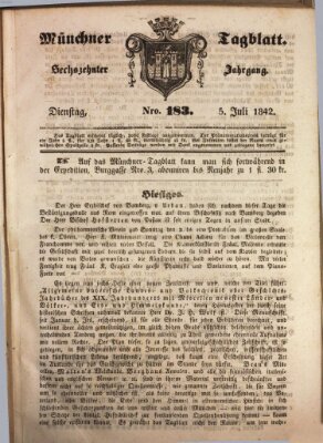 Münchener Tagblatt Dienstag 5. Juli 1842