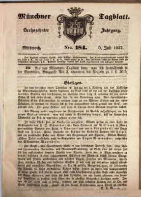Münchener Tagblatt Mittwoch 6. Juli 1842