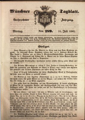 Münchener Tagblatt Montag 11. Juli 1842