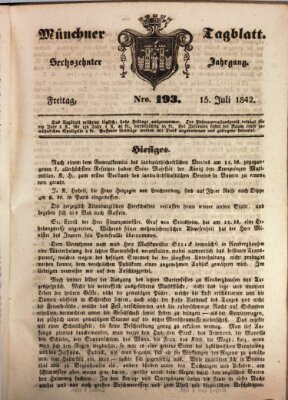 Münchener Tagblatt Freitag 15. Juli 1842