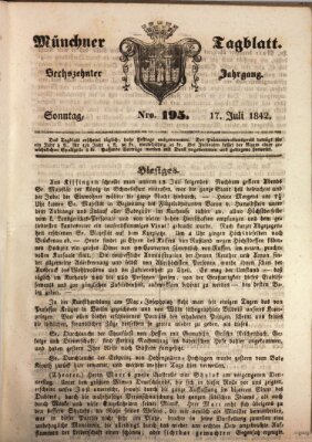 Münchener Tagblatt Sonntag 17. Juli 1842