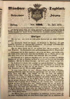 Münchener Tagblatt Freitag 22. Juli 1842