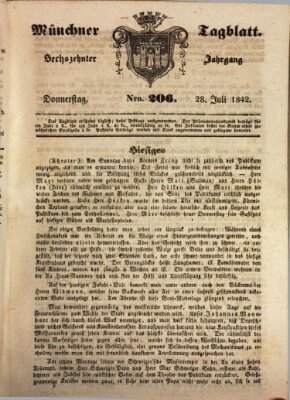 Münchener Tagblatt Donnerstag 28. Juli 1842