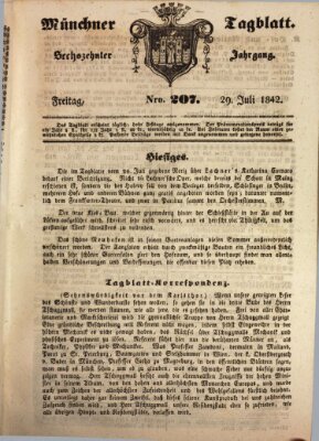 Münchener Tagblatt Freitag 29. Juli 1842